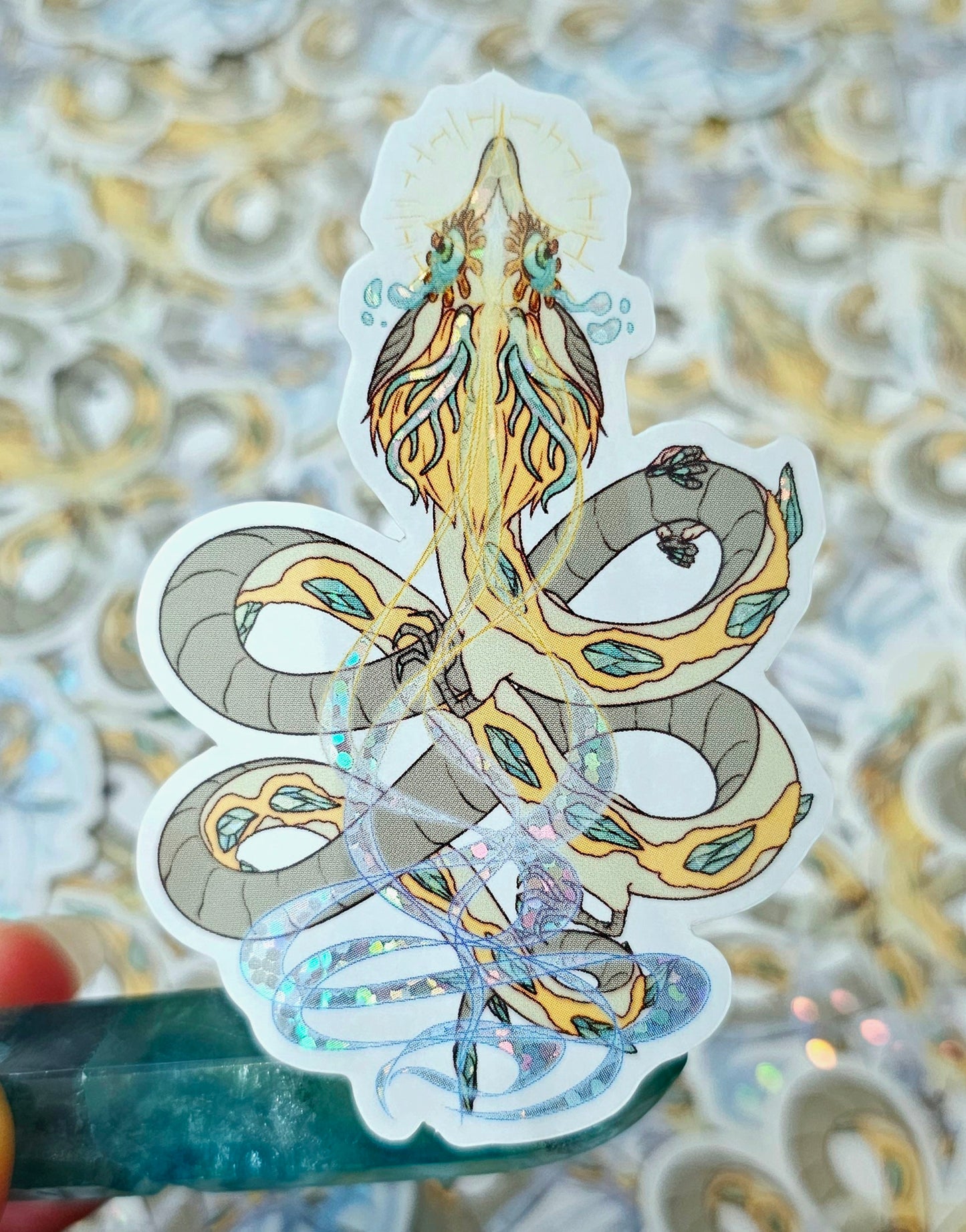 Crying Dragon Glitter sticker