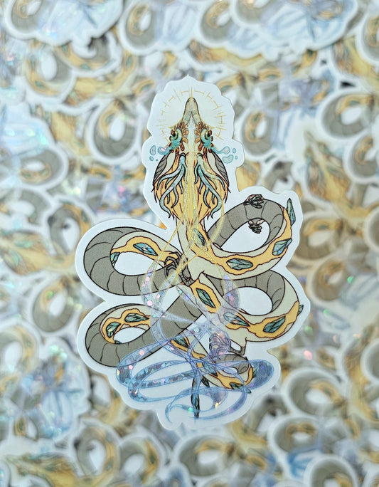 Crying Dragon Glitter sticker