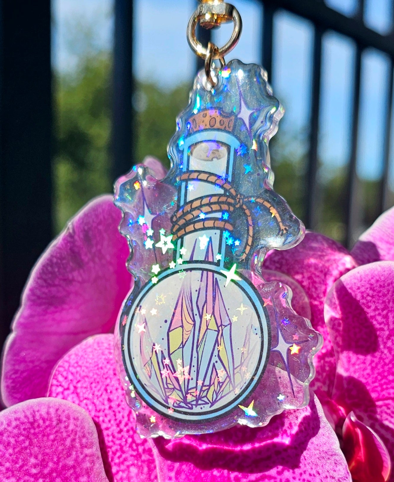 Bottled Crystals Holo Acrylic Charm