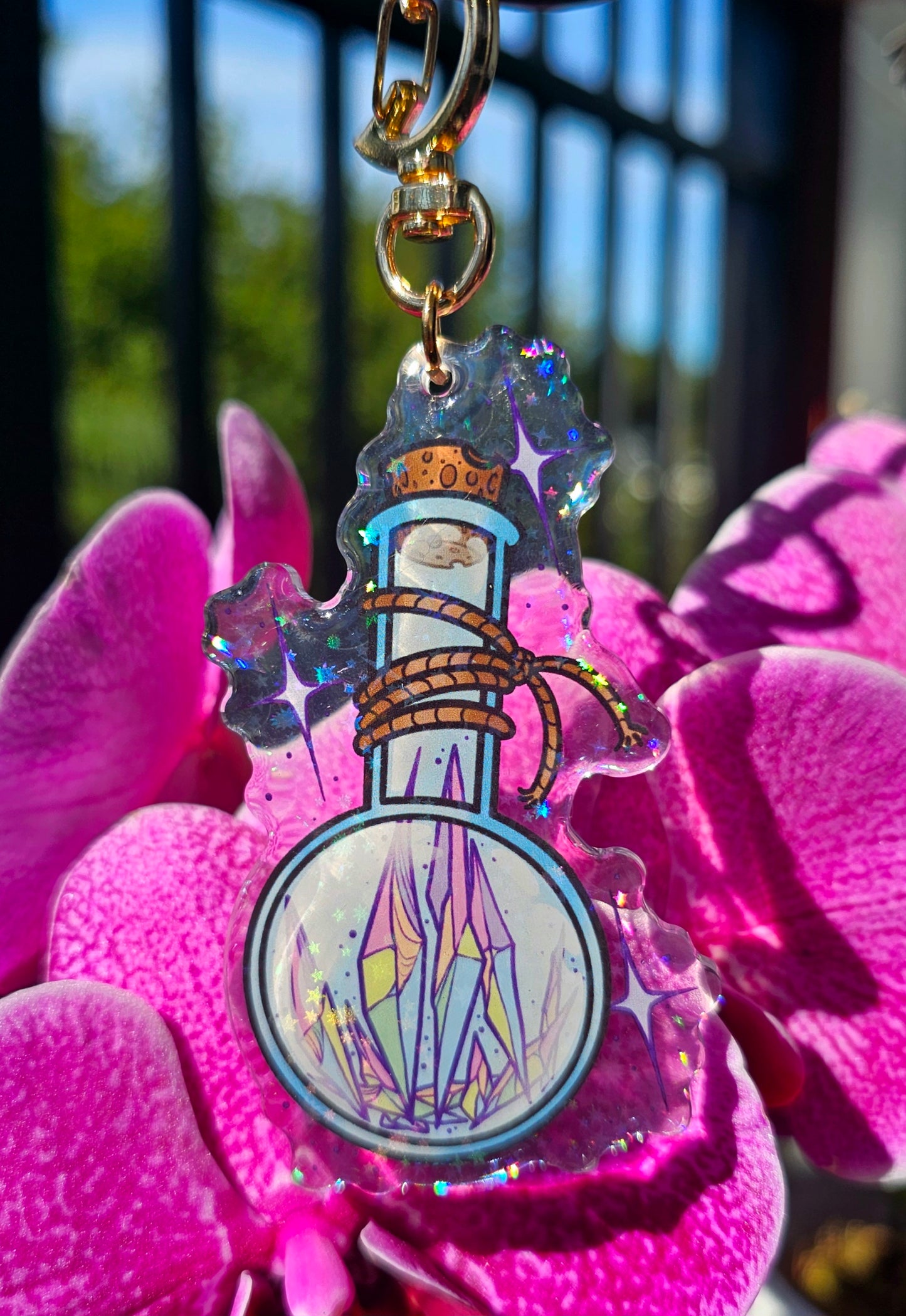 Bottled Crystals Holo Acrylic Charm