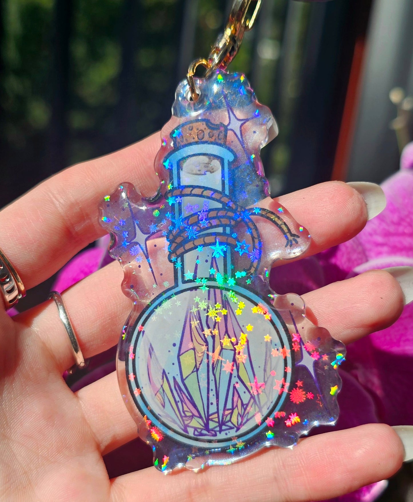 Bottled Crystals Holo Acrylic Charm