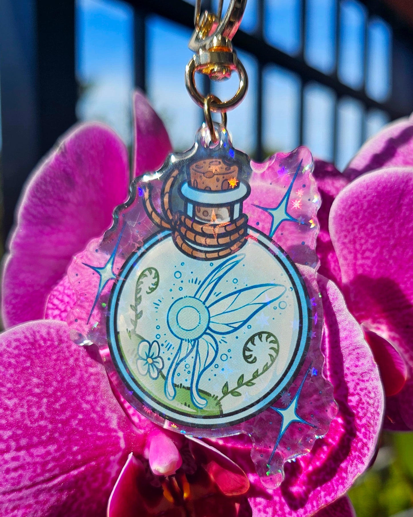 Bottled Fairy Holo Acrylic Charm