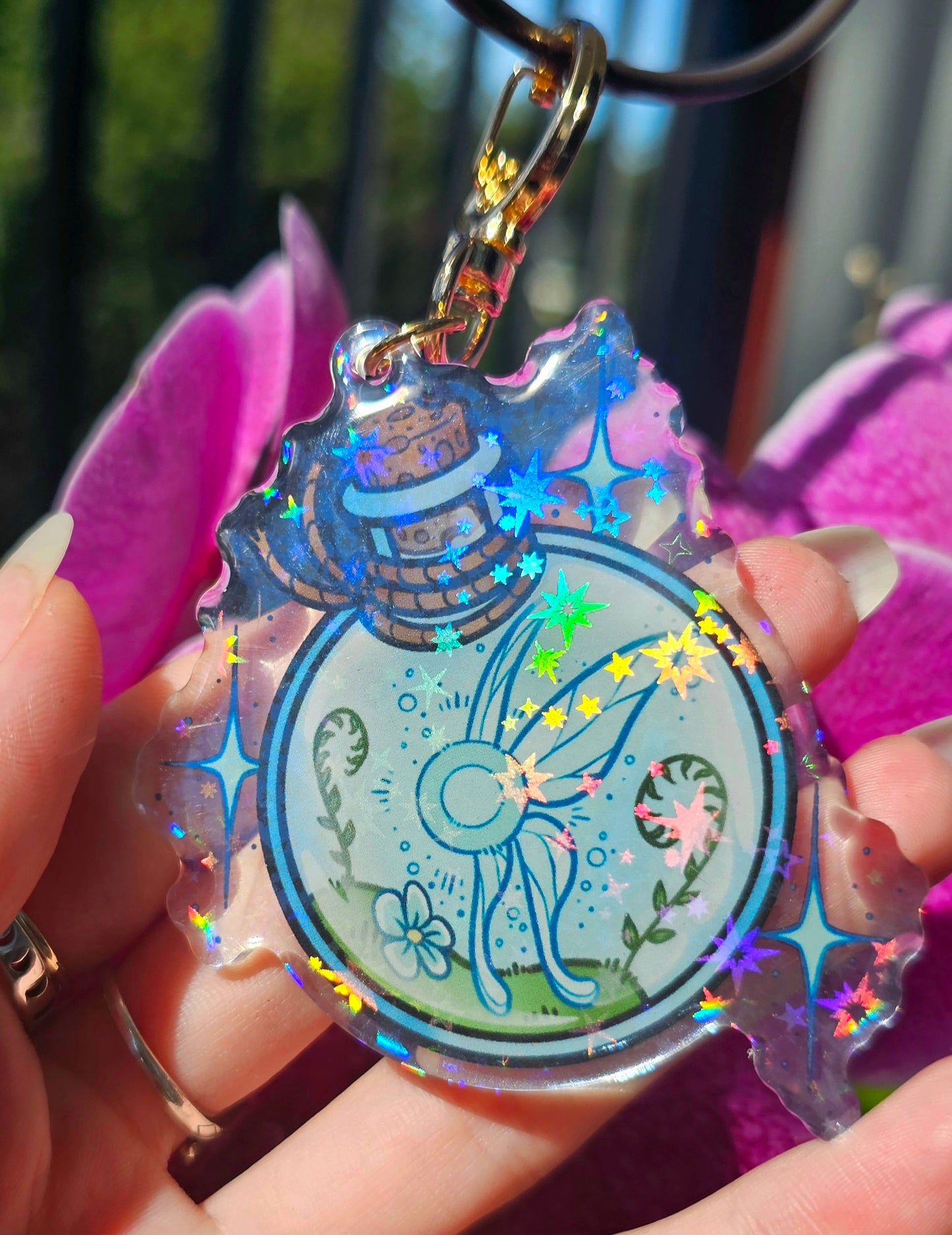 Bottled Fairy Holo Acrylic Charm