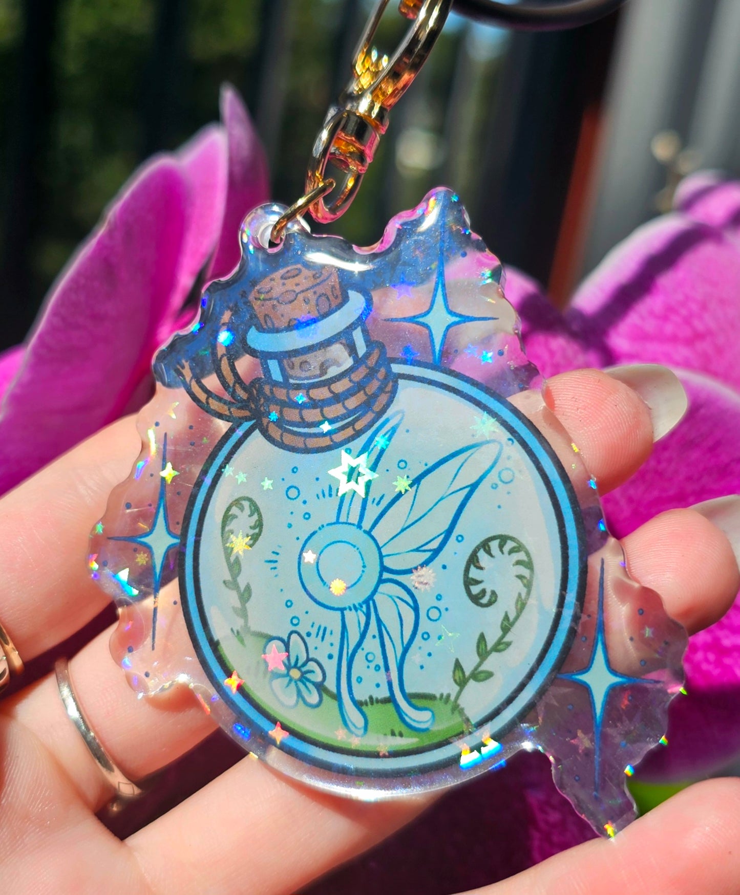 Bottled Fairy Holo Acrylic Charm
