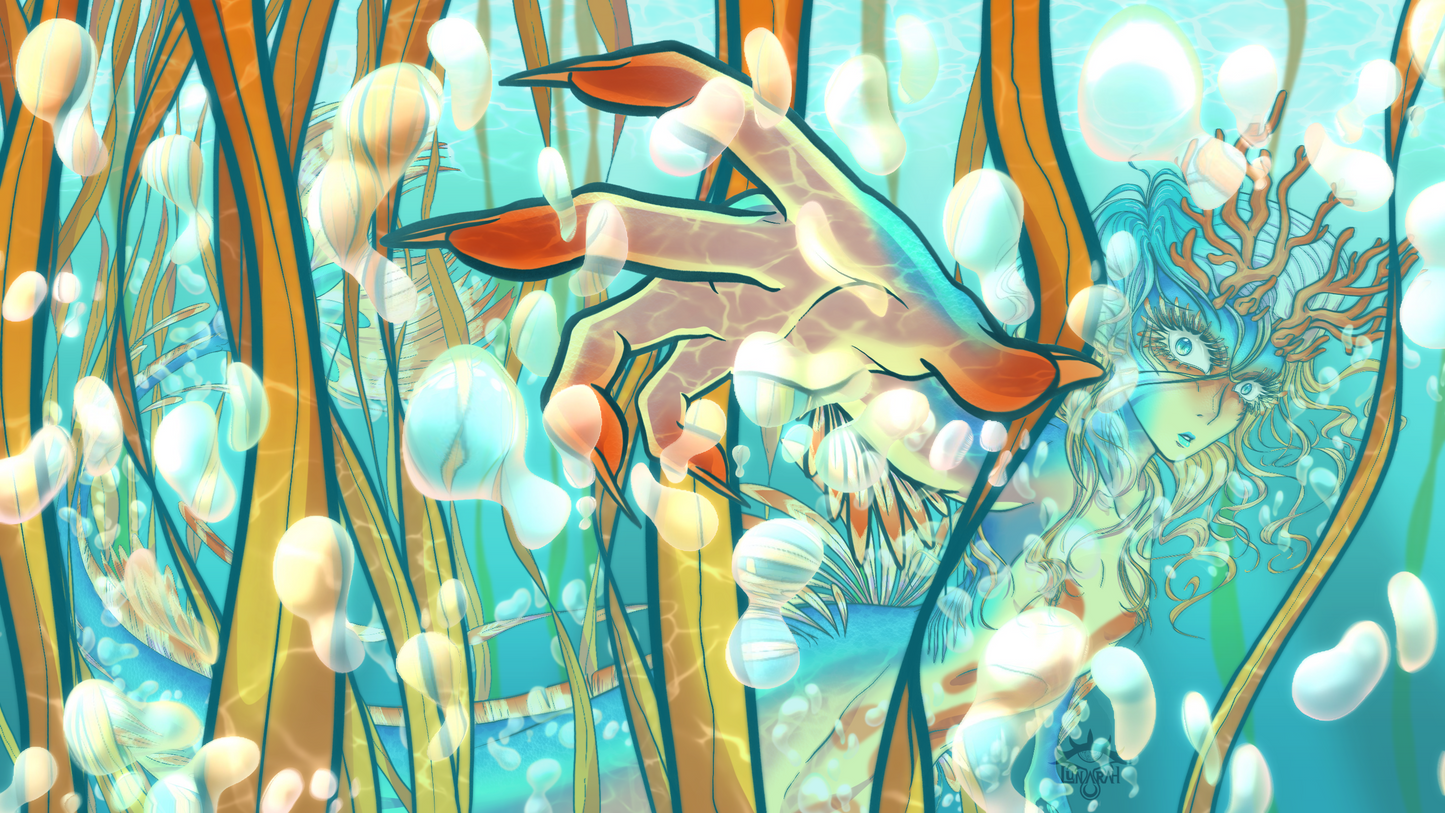 Desktop Wallpaper Hidden Mermaid Marmoris DIGITAL DOWNLOAD ONLY